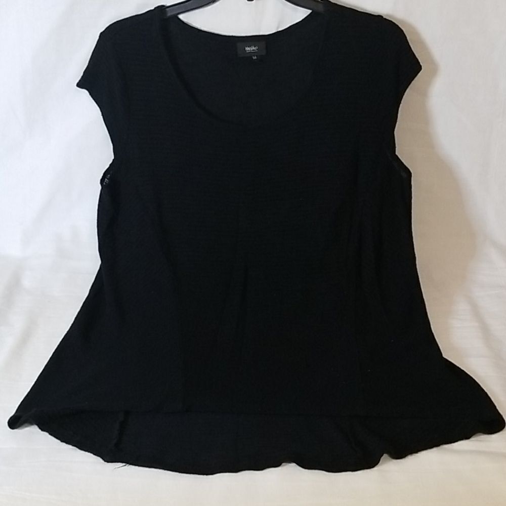 Mossimo Sleeveless Asymmetrical Black Blouse